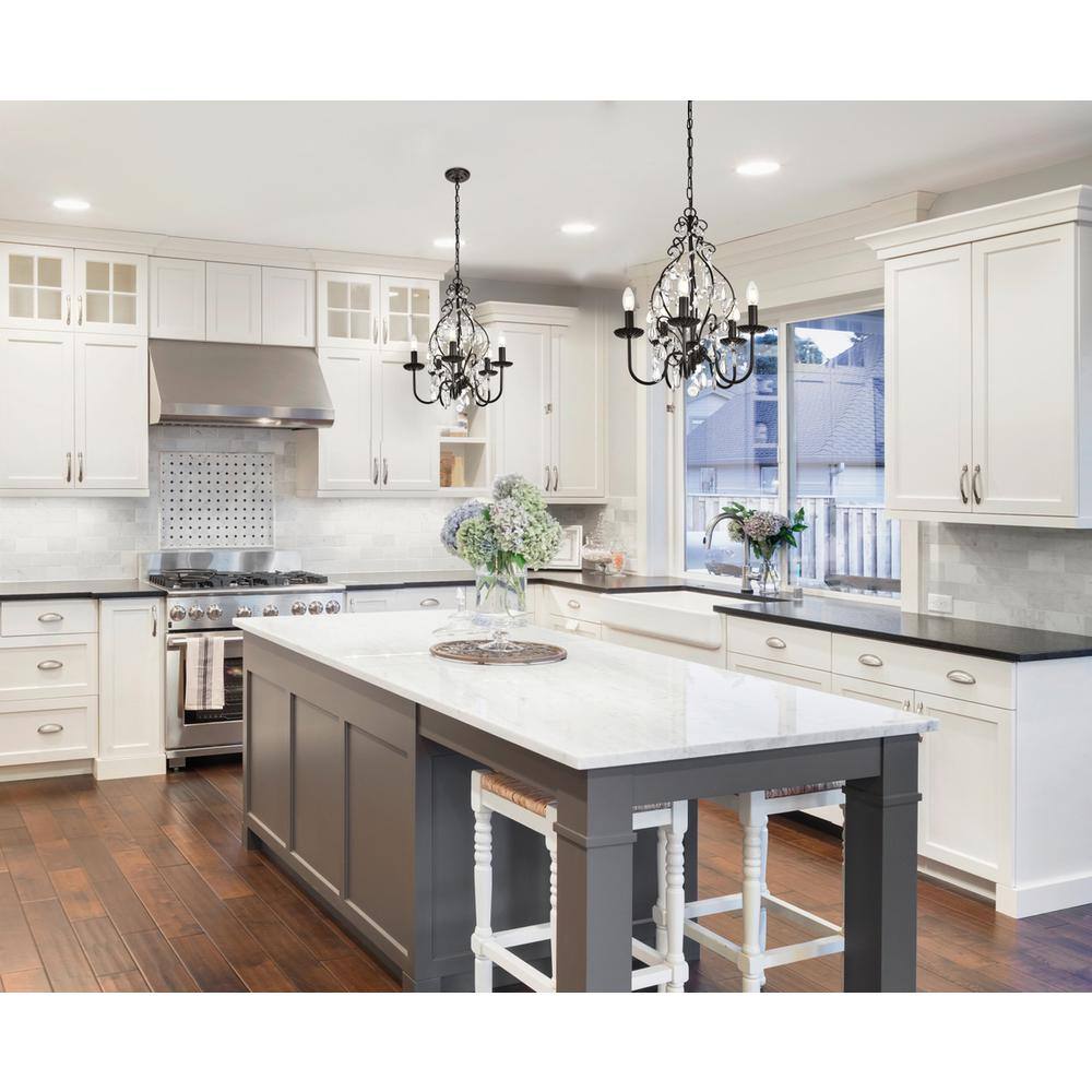 Angle. Living District - BLAISE Collection Pendant D17 H23 Lt:5 Oil rubbed bronze Finish - Oil Rubbed Bronze.