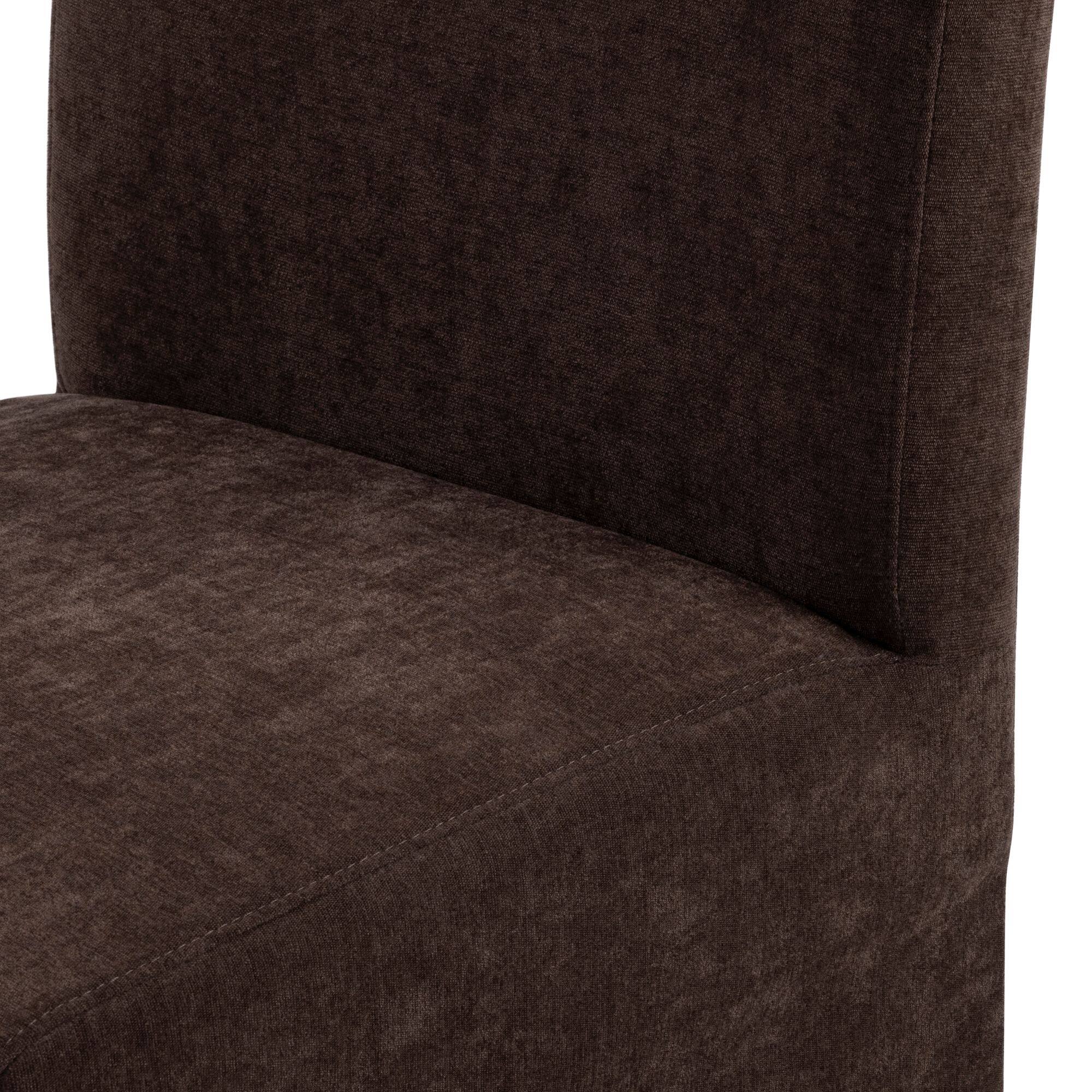Alt View 4. Plank+Beam - Chesnee Dining Chair with Long Slipcover, Chocolate MB2405-09 (2 Pack) - Chocolate.