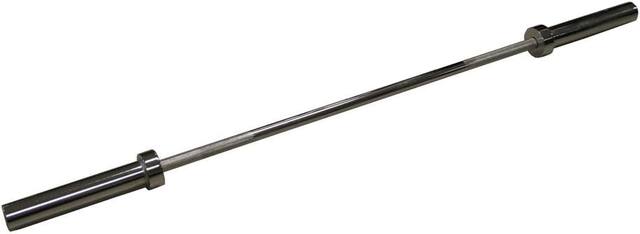 Front. Amber Sporting Goods - Olympic Barbell 60”, 300lb Capacity, Chrome Plated with Rotating Sleeves - Chrome.