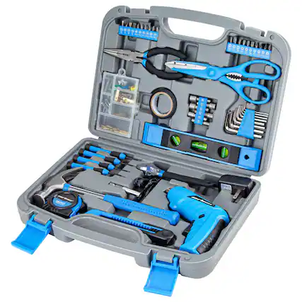 Front. JETRANSPORT - 149 Piece Tool Set General Household Hand Kit With Cordless Blue Comprehensive Tool Set: The149-Piece - 149 PC.