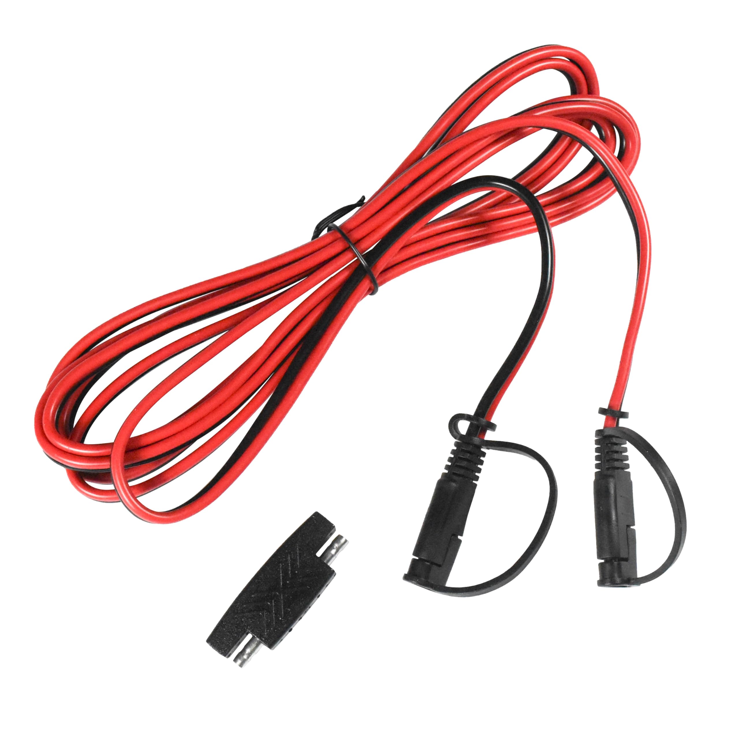 Back. HQRP - SAE to SAE Extension Cable 16 AWG 9 ft Quick Disconnect with Polarity Reverse Adapter for Solar Charger - black.