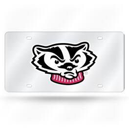 Rico Industries - Wisconsin Badgers Mirrored Laser Cut License Plate Laser Auto Tag - Multi