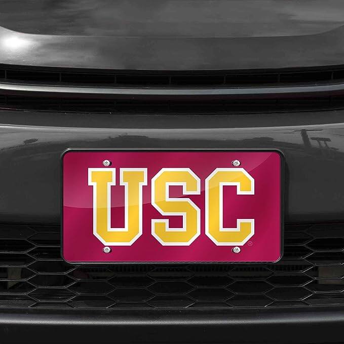 Alt View 1. Rico Industries - Southern Cal USC Trojans Mirrored Laser Cut License Plate Laser Tag - Multi.