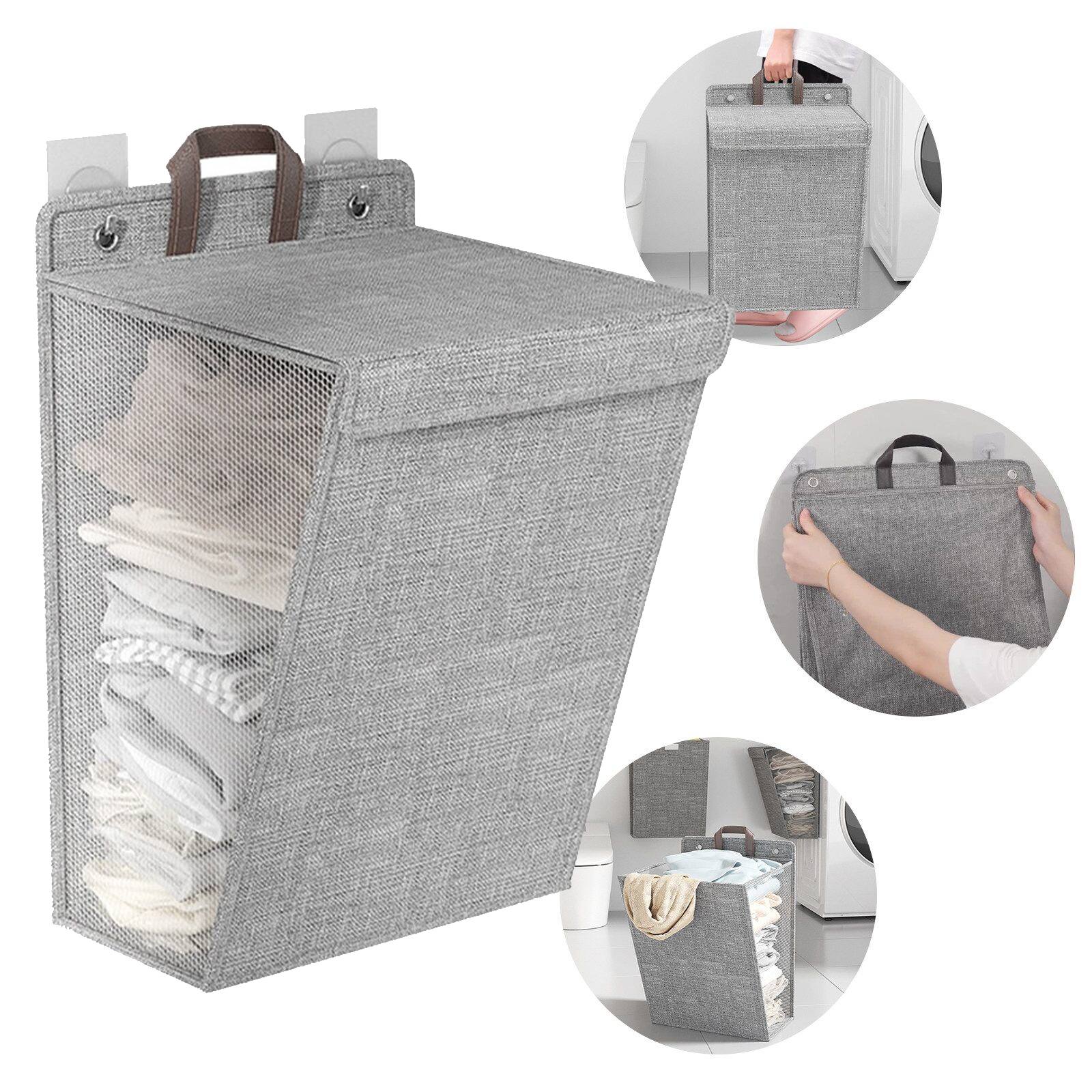 Auledio - 1Pc Wall-Mounted Laundry Hamper, Laundry Box, Storage Basket, Laundry Bag