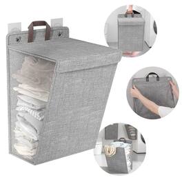 Auledio - 1Pc Wall-Mounted Laundry Hamper, Laundry Box, Storage Basket, Laundry Bag