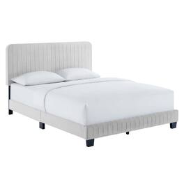 Modway - Celine Channel Tufted Performance Velvet Queen Platform Bed - Gray