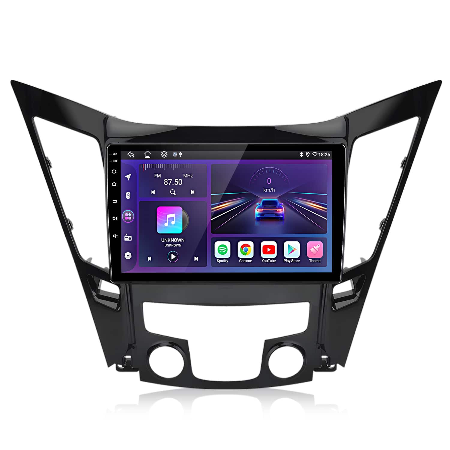 Junsun - For Hyundai Sonata 2011-2015 9" 8 Core 6+128GB Android 15 carplay Car Stereo Radio GPS Navi WIFI SWC RDS Bluetooth FM - Black