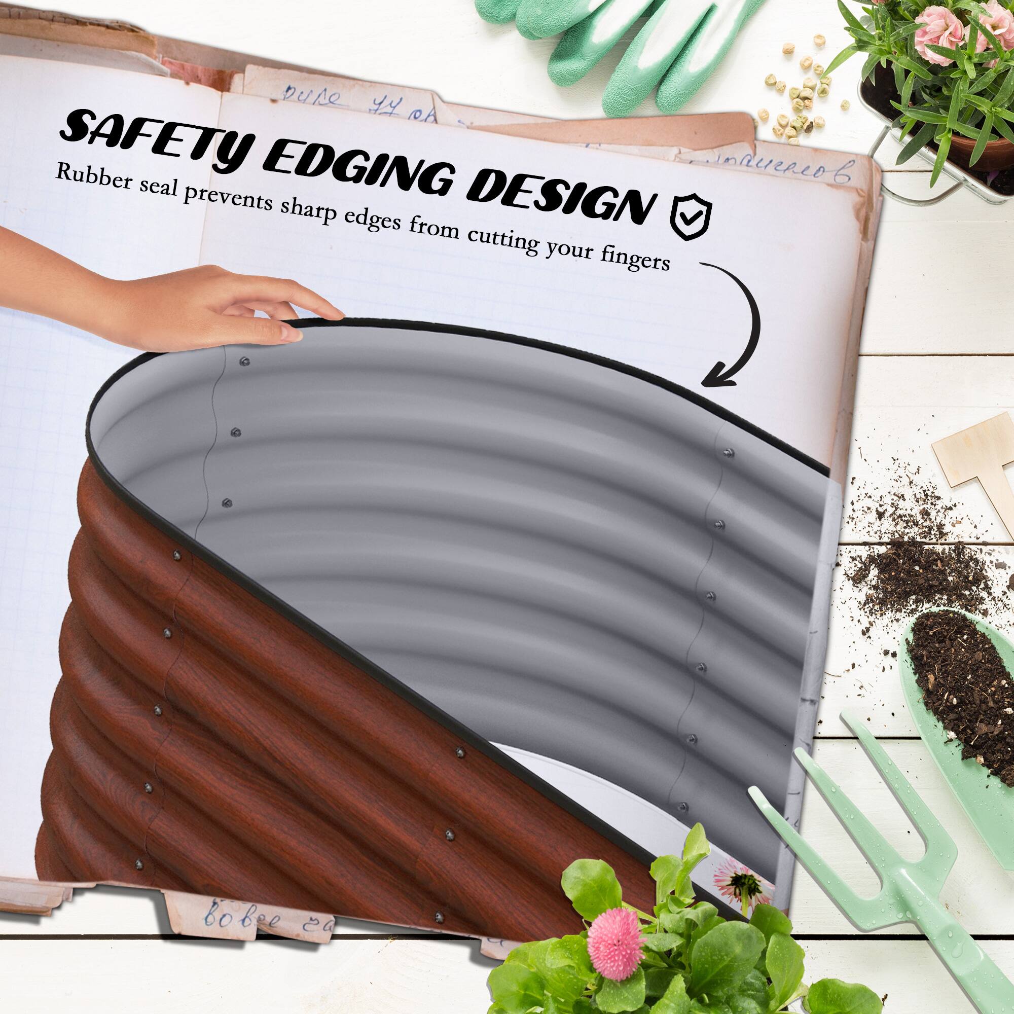 SAFETY EDGING DESIGN  
Rubber seal prevents sharp edges from cutting your fingers