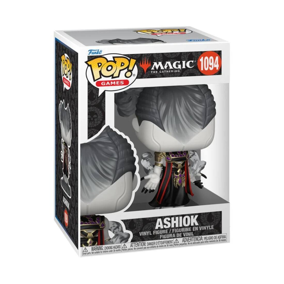Funko POP! GAMES  
MAGIC THE GATHERING  
1094  

ASHIOK  
VINYL FIGURE / FIGURINE EN VINYLE / FIGURA DE VINIL  

WARNING: CHOKING HAZARD - Small parts. Not for children under 3 years.  
ATTENTION: PEU D'ETOUFFEMENT - Petite pièce. Ne convient pas aux enfants de moins de 3 ans.  
ADVERTENCIA: PELO RIESGO DE ASFIXIA - Piezas pequeñas. No es adecuado para menores de 3 años.