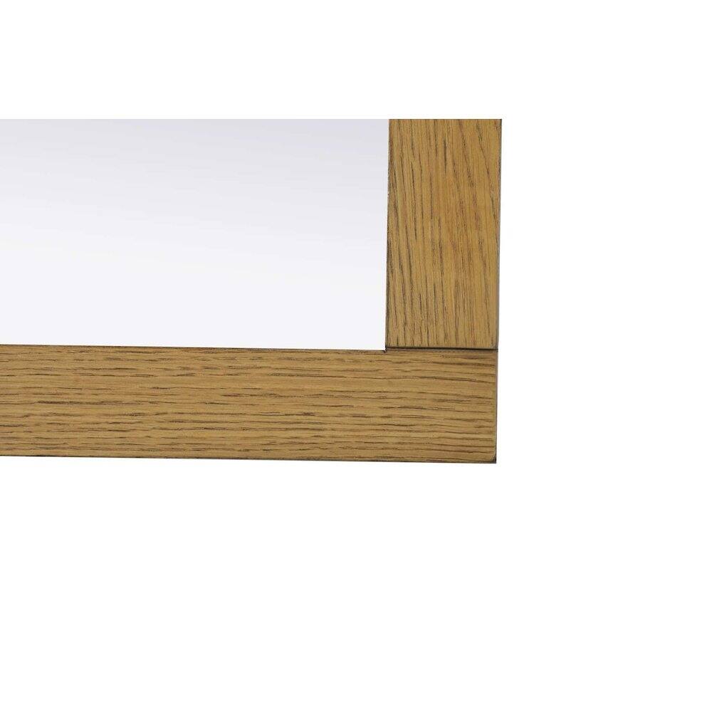 Back. Elegant Kitchen and Bath - Noah Wooden Rectangle Mirror 48 x 36 in Honey Teak - Honey Teak.
