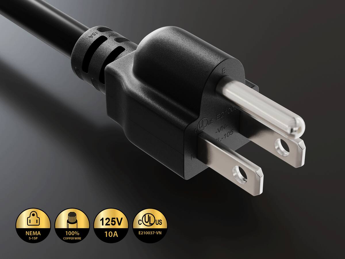 15A " E2100 Mus 1 IC 6 -VIV- L-105 M NEMA S-15P 100% COPPER WIRE 125V 10A C UL US E210037-VN