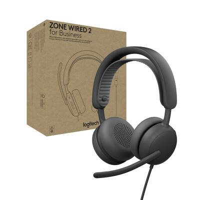 Logitech Zone Wired 2 Noise Canceling Headset with Adaptive Hybrid Logitech Zone Wired 2 Noise Canceling Headset with Adaptive Hybrid
