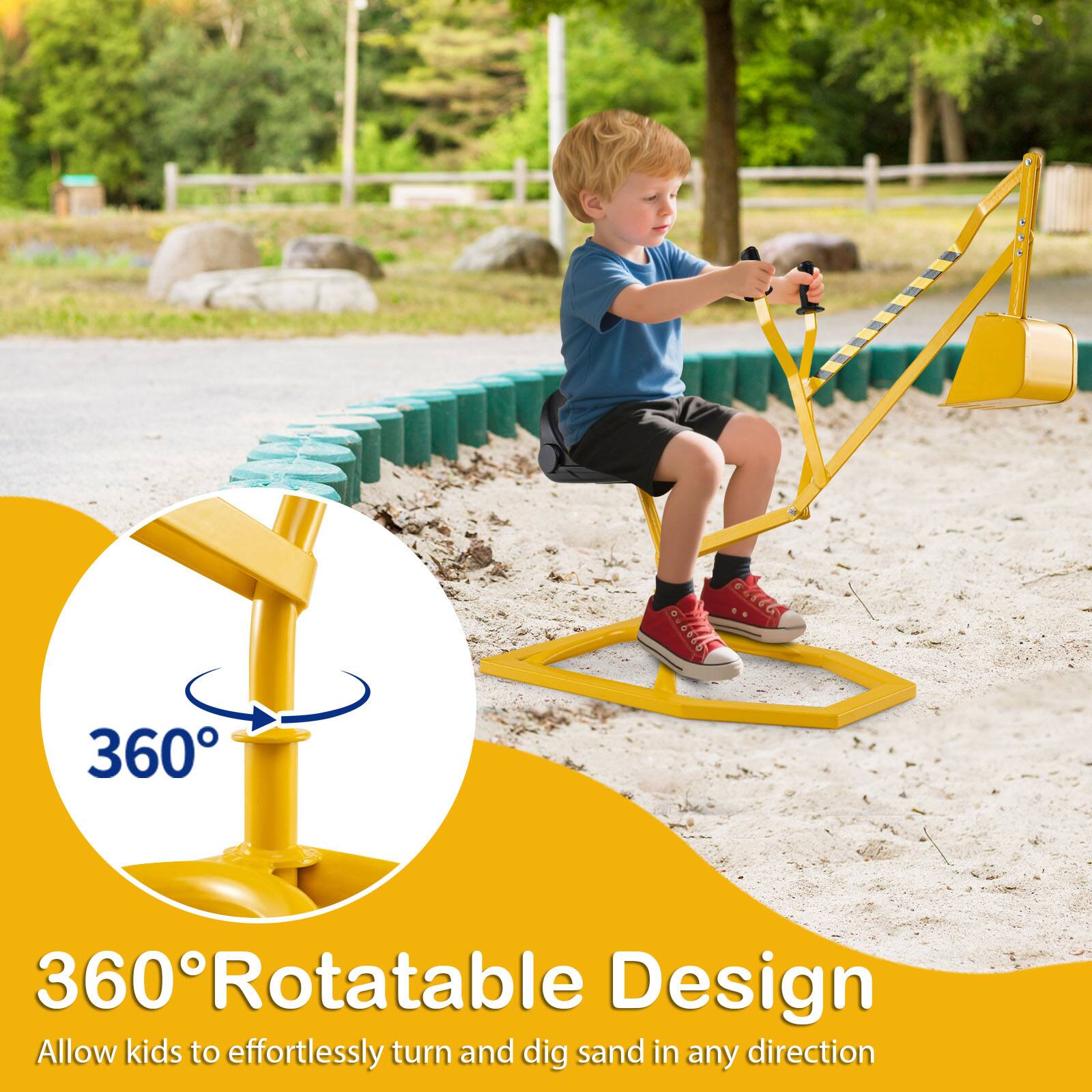 360° Rotatable Design  
Allow kids to effortlessly turn and dig sand in any direction