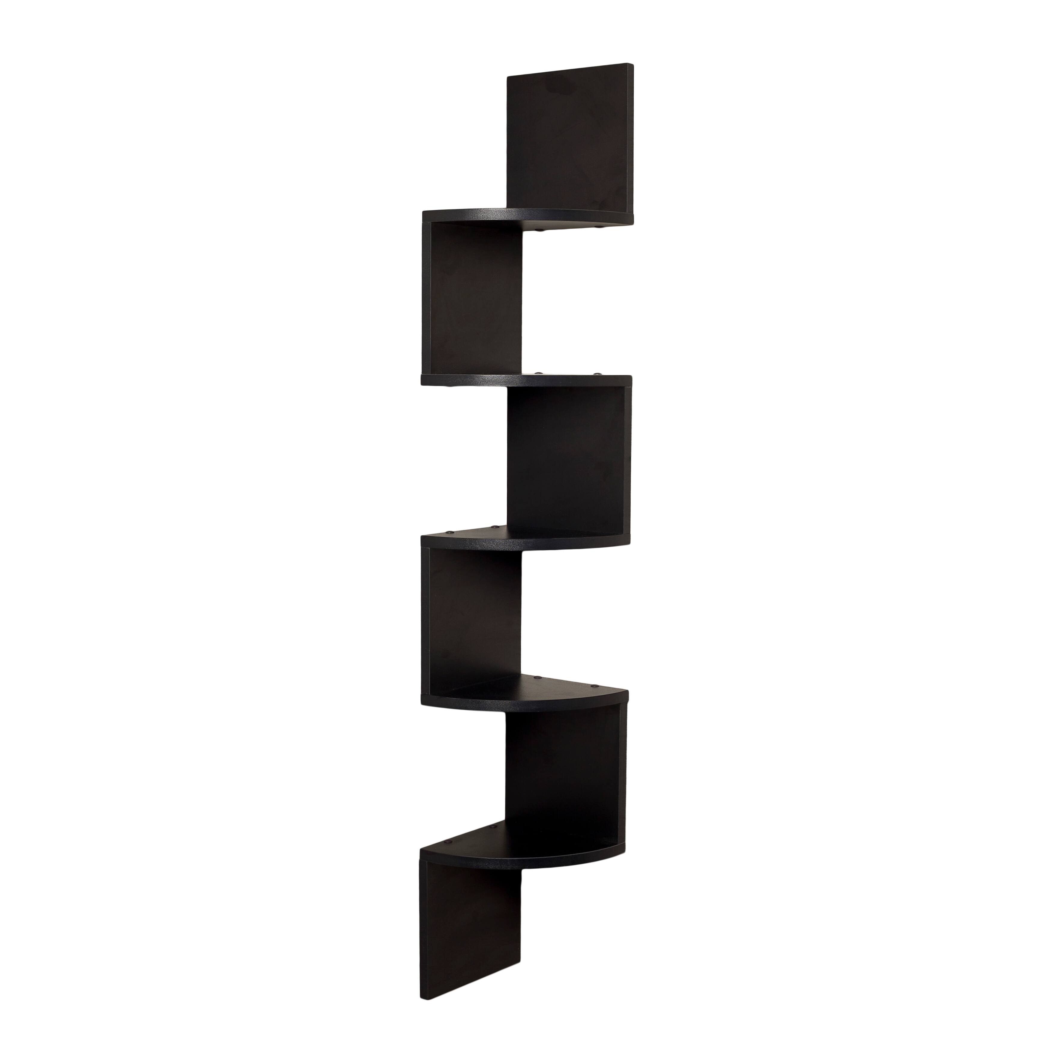 Danya B - Five Tier Corner Wall Shelf - Black