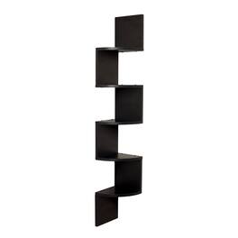 Danya B - Five Tier Corner Wall Shelf - Black