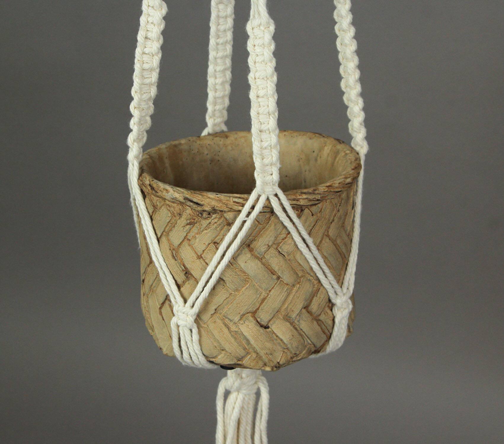 Alt View 2. A & B Home - Rope Hanging Cement Succulent Bowl Flower Pot Home Decor Decorative Planter - Brown.