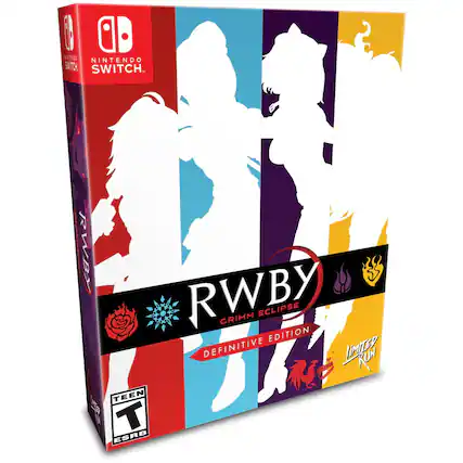 I am playing Nintendo Switch. RWBY Grimm Eclipse Definitive Edition Limited Run. T ESRB - T (Teen 13+)
