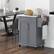 Alt View 1. Homcom - Kitchen Island on Wheels, Rolling Kitchen Cart with Stainless Steel Countertop, Drawer, Towel Rack and Spice Rack - Gray.