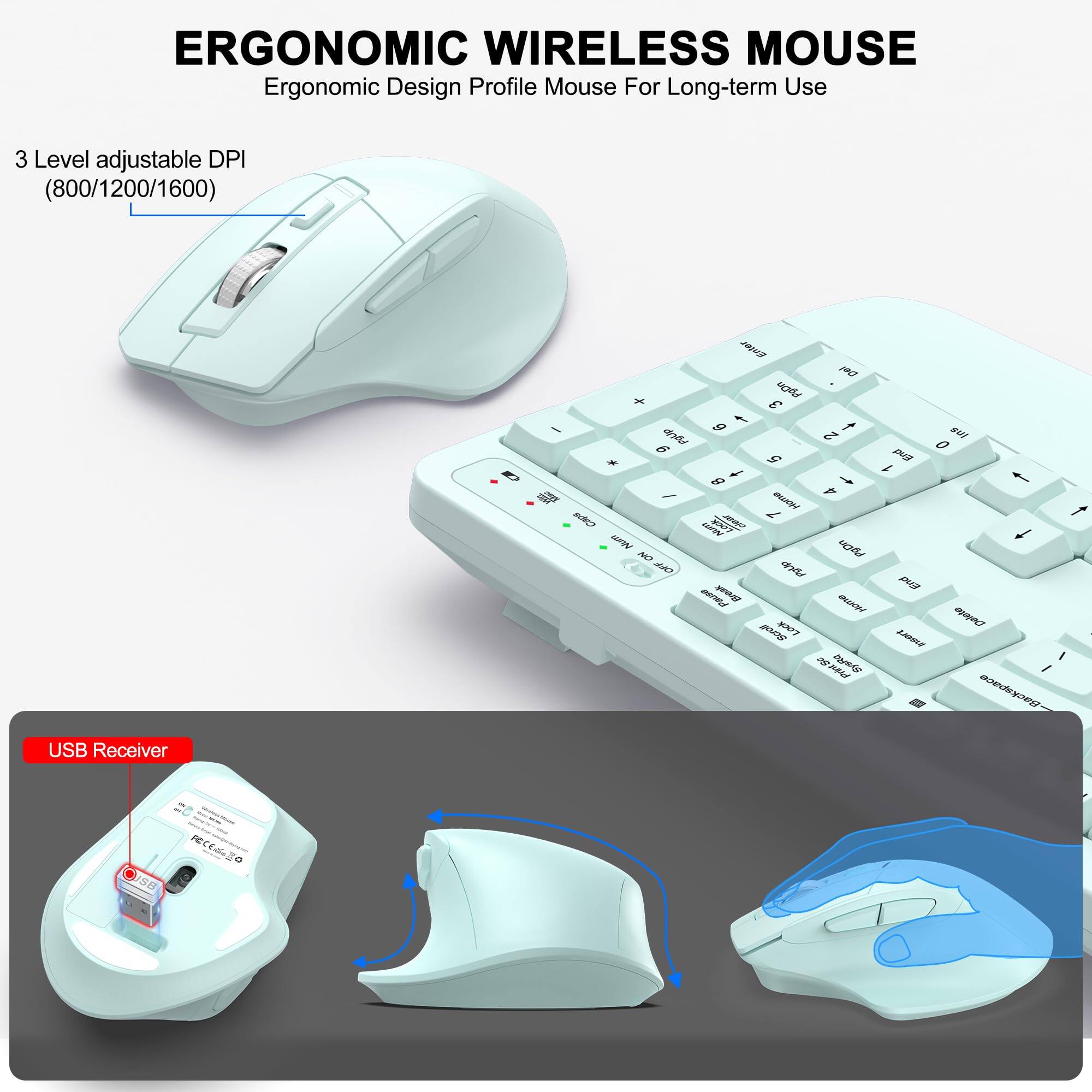 ERGONOMIC WIRELESS MOUSE  
Ergonomic Design Profile Mouse For Long-term Use  
3 Level adjustable DPI (800/1200/1600)  
USB Receiver