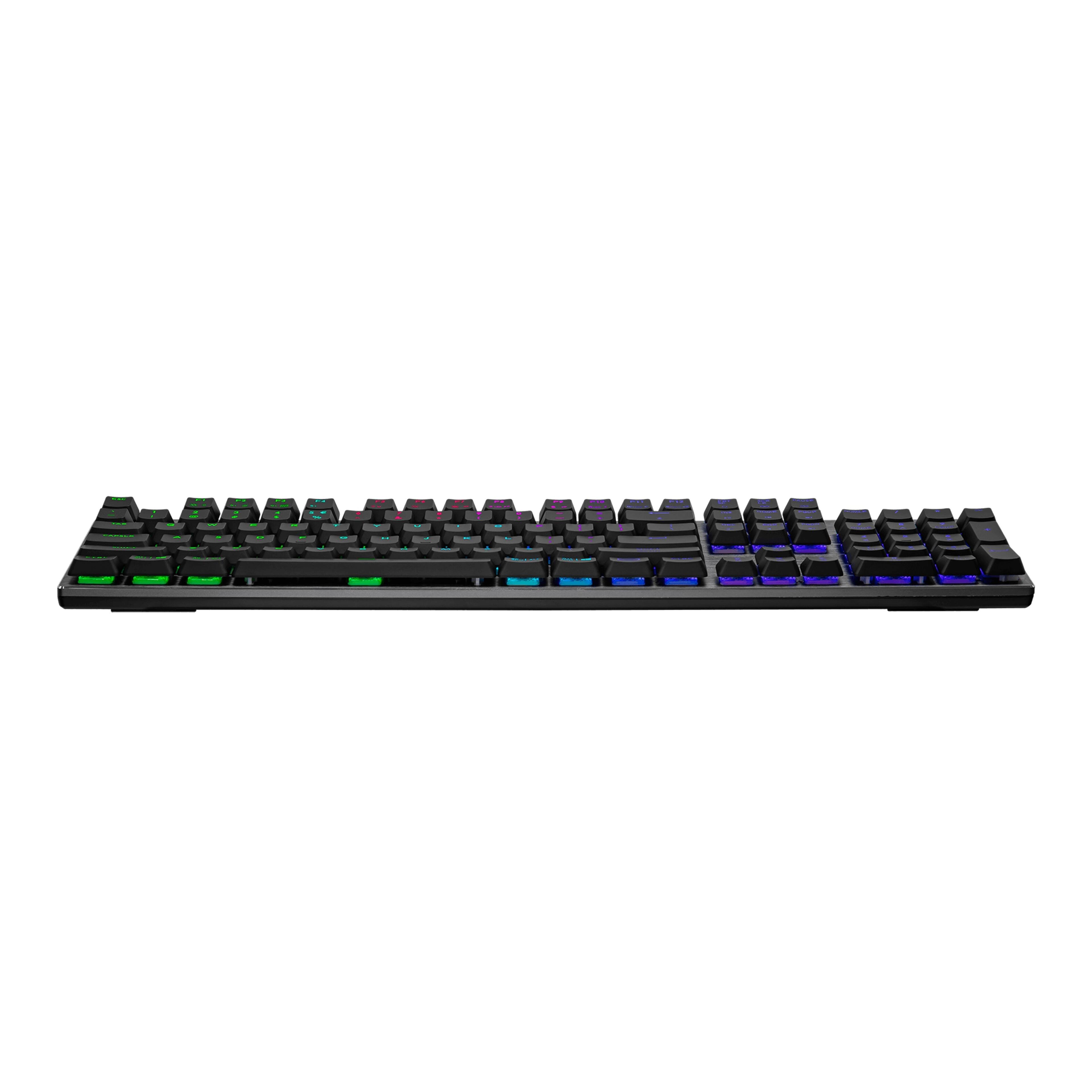 Left. Cooler Master - Cooler Master SK652 Full Mechanical Low Profile Gaming Keyboard with Brown Switches, RGB, USB-C (Space Gray) - Black.