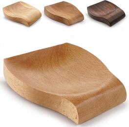Zulay Kitchen - Wooden Spoon Rest for Stove Top Compact 4.5 Inch Artisanal Non-Slip Spatula Holder for Stovetop