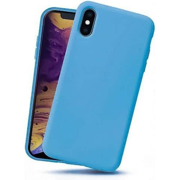 Front. Entronix - Entronix iPhone X/XS Case - Premium Soft-Touch Liquid Silicone Protection - Aqua Blue.