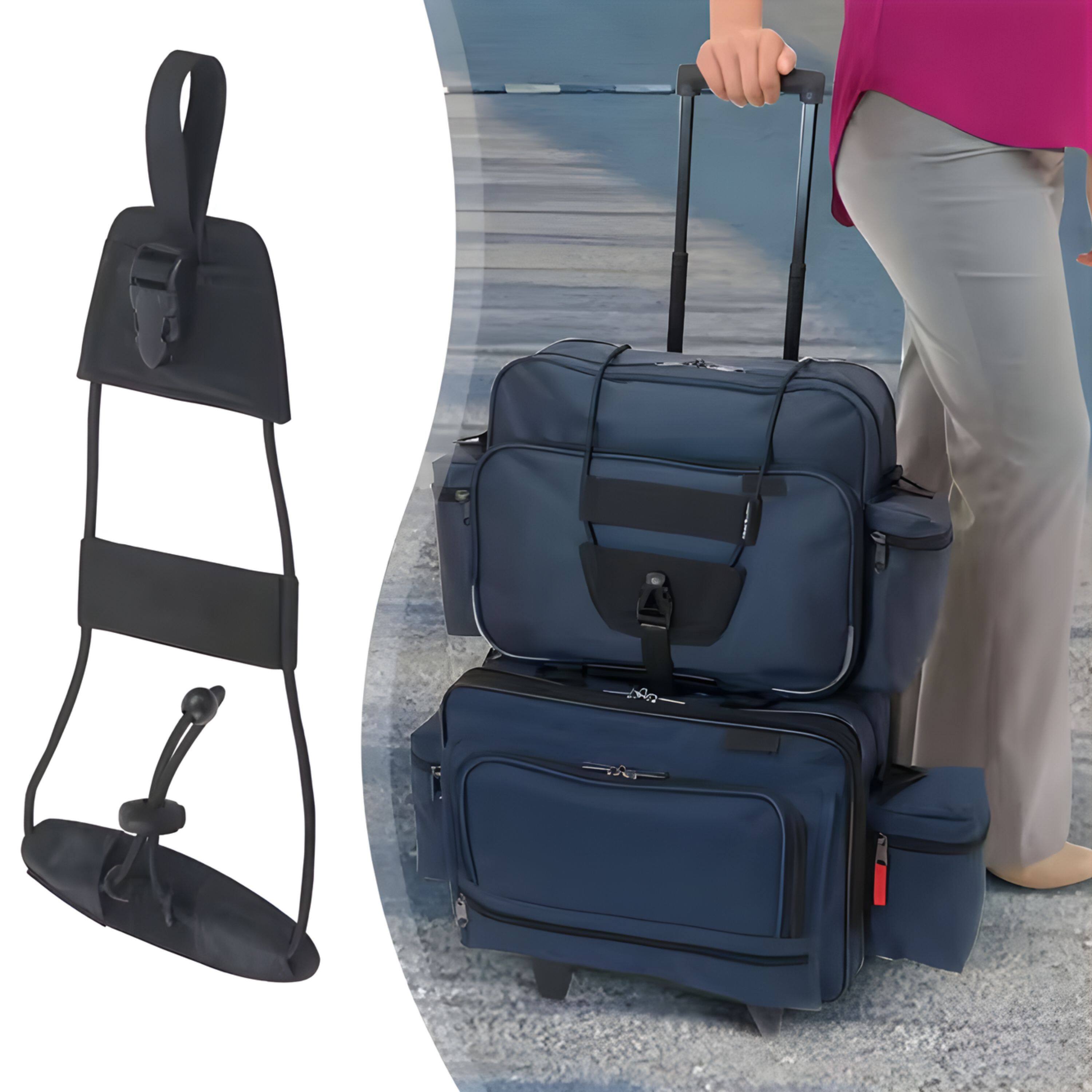 Angle. Kitcheniva - Luggage Handle Nylon Strap for Extra Bags – Travel Accessory Belt for Holding Additional Bags - Black.