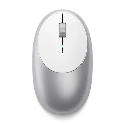 Front. Satechi - M1 Wireless Mouse with Rechargeable Type C Port, Bluetooth Mouse for MacBook, Mac Pro, iMac, Mac Mini, iPad, and Windows - Silver.