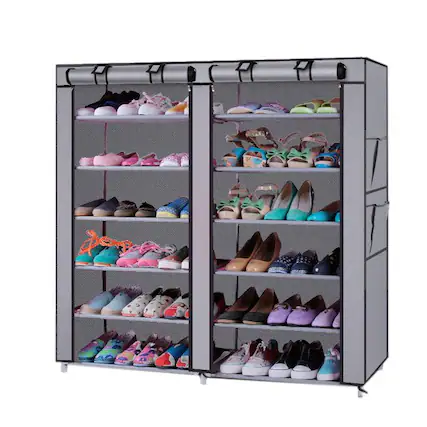 Front. Winado - 6 Tier Multi Shoe Rack Shoe Shelf Storage Closet Organizer Cabinet w/Cover - Gray.