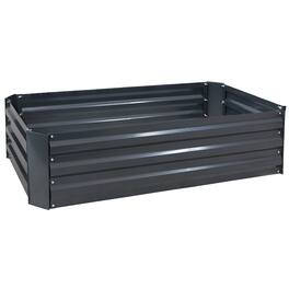 Sunnydaze - Galvanized Steel Rectangle Raised Garden Bed - 48 in - Dark Gray