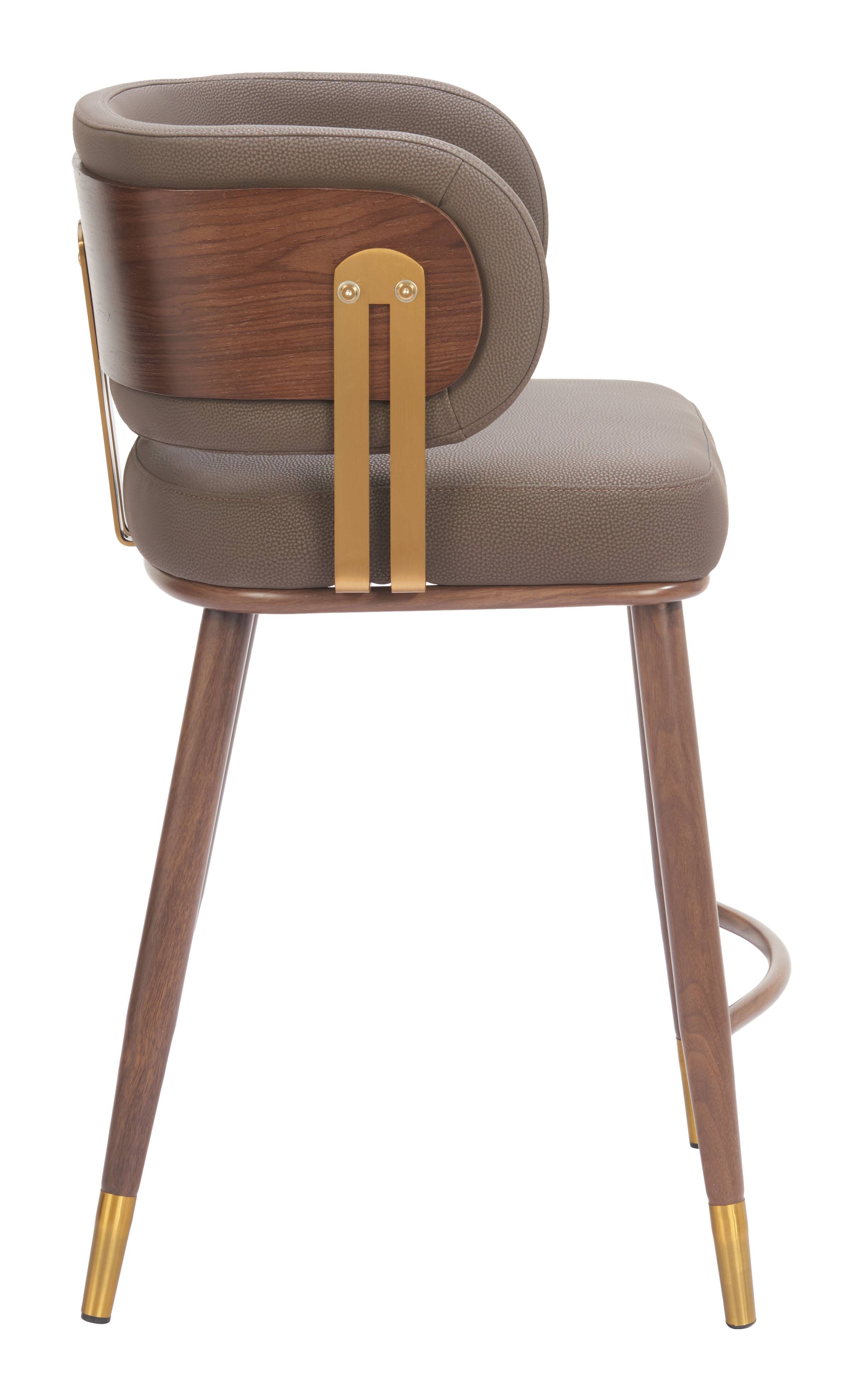 Back. Hivvago - Brew Counter Stool Brown & Walnut - Brown & Walnut.