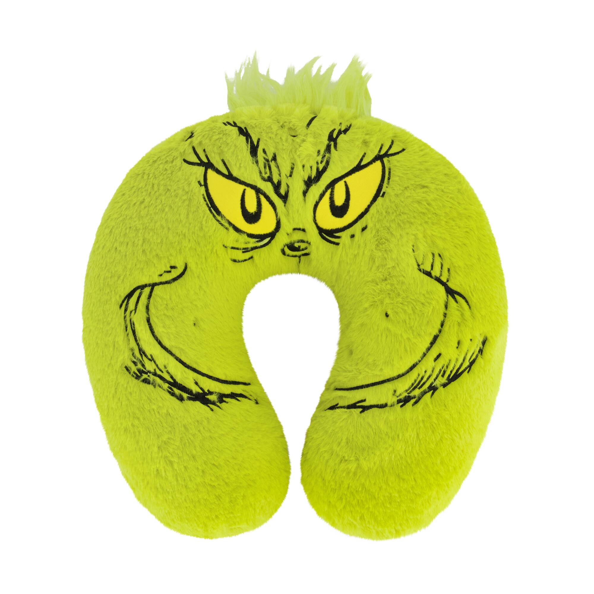 Front. Concept One - THE GRINCH BIG FACE KNECK PILLOW - GREEN.