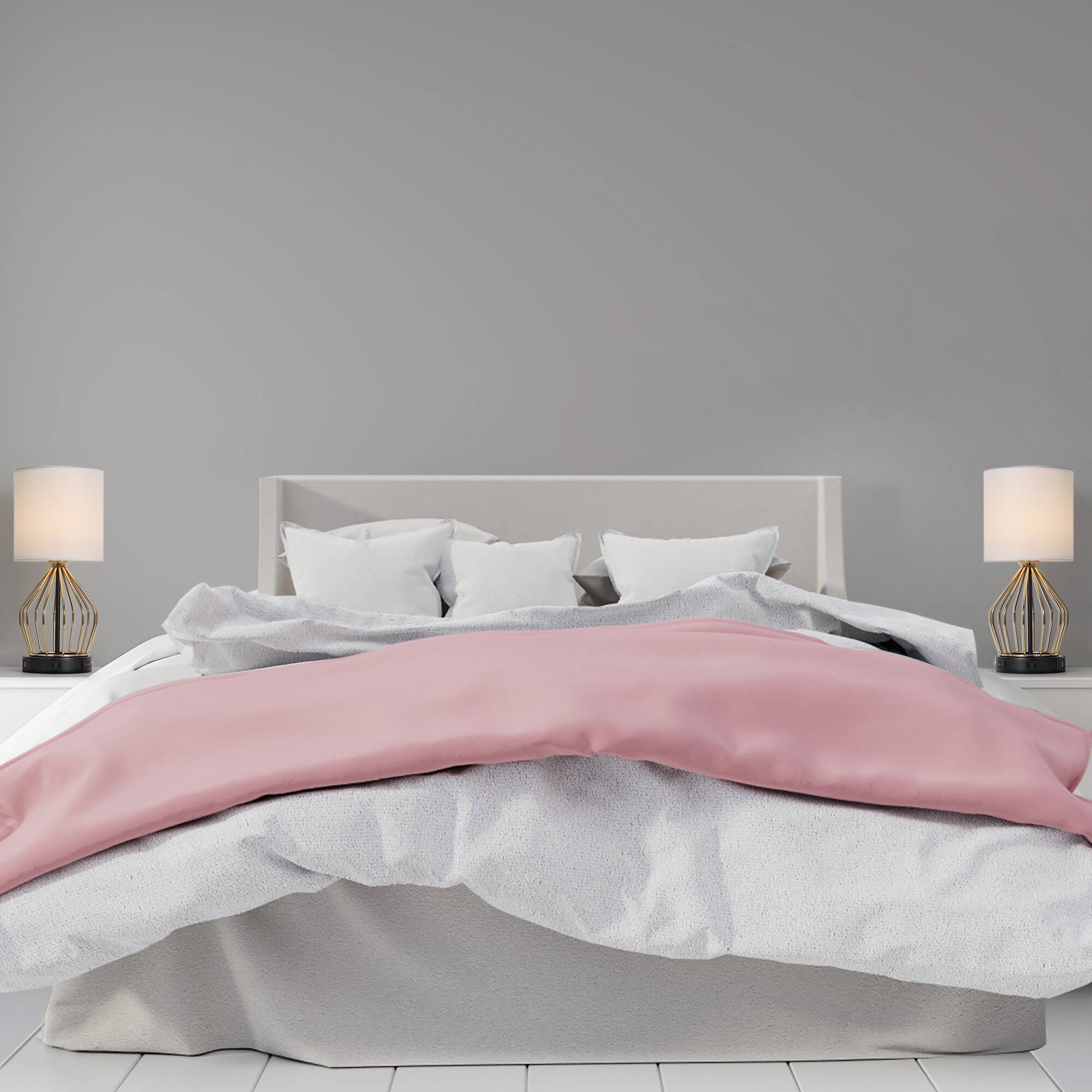 Alt View 1. Oumilen - Set of 2 Nightstand Lamps Metal Desk Lamps for Bedroom.