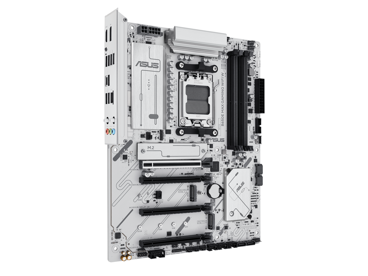 ASUS B660E-G GAMING WIFI II  
AMD Ryzen AM5  
1 x PCIe 5.0 x16  
1 x PCIe 4.0 x16  
1 x PCIe 4.0 x4  
1 x M.2 PCIe 4.0 x4  
1 x M.2 PCIe 4.0 x4  
1 x USB 3.2 Gen 2 Type-C  
1 x USB 3.2 Gen 2 Type-A  
1 x USB 2.0  
1 x HDMI 2.1  
1 x DisplayPort 1.4  
1 x 2.5G LAN  
1 x Wi-Fi 6E 802.11ax  
1 x Bluetooth 5.2