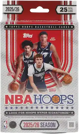 2025/26 TOTAL 25 CARDS TOPPS HOOPS BASKETBALL CARDS TOPPS ACE BAILEY LVT DYLAN HARPER 19 SPORS SP RS a MAUS 3 COOPER FLAGG NBAHOOPS LOOK FOR HOOPS HYPER SIGNATURES! May contain redemption cards with expiration dates (NO PURCHASE NECESSARY VISIT TOPPS.COM/NPN FOR DETAILS AND ENTRY.) 2025/26 SEASON