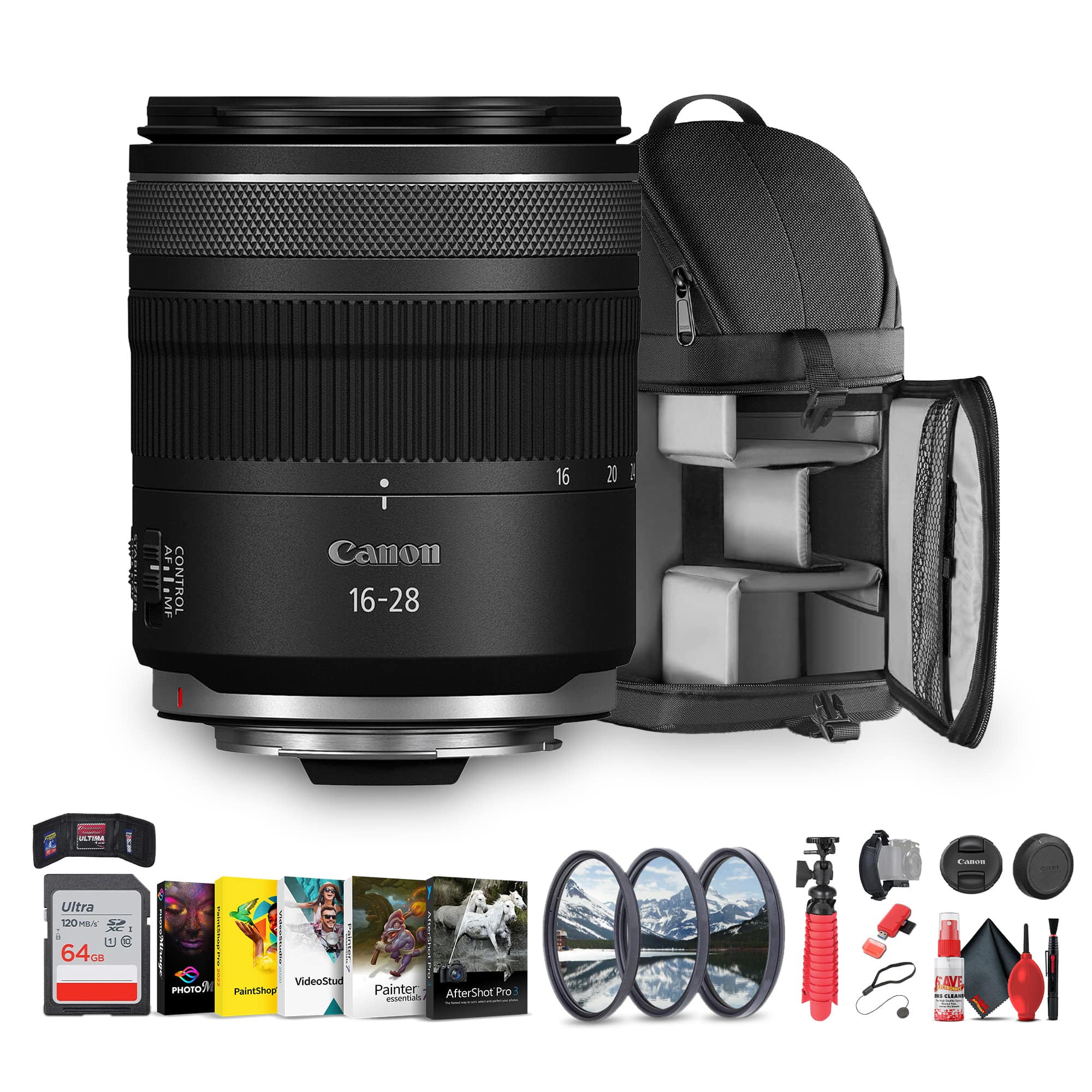 Canon - RF 16-28mm f/2.8 IS STM Zoom Lens (Canon RF) + More - Black