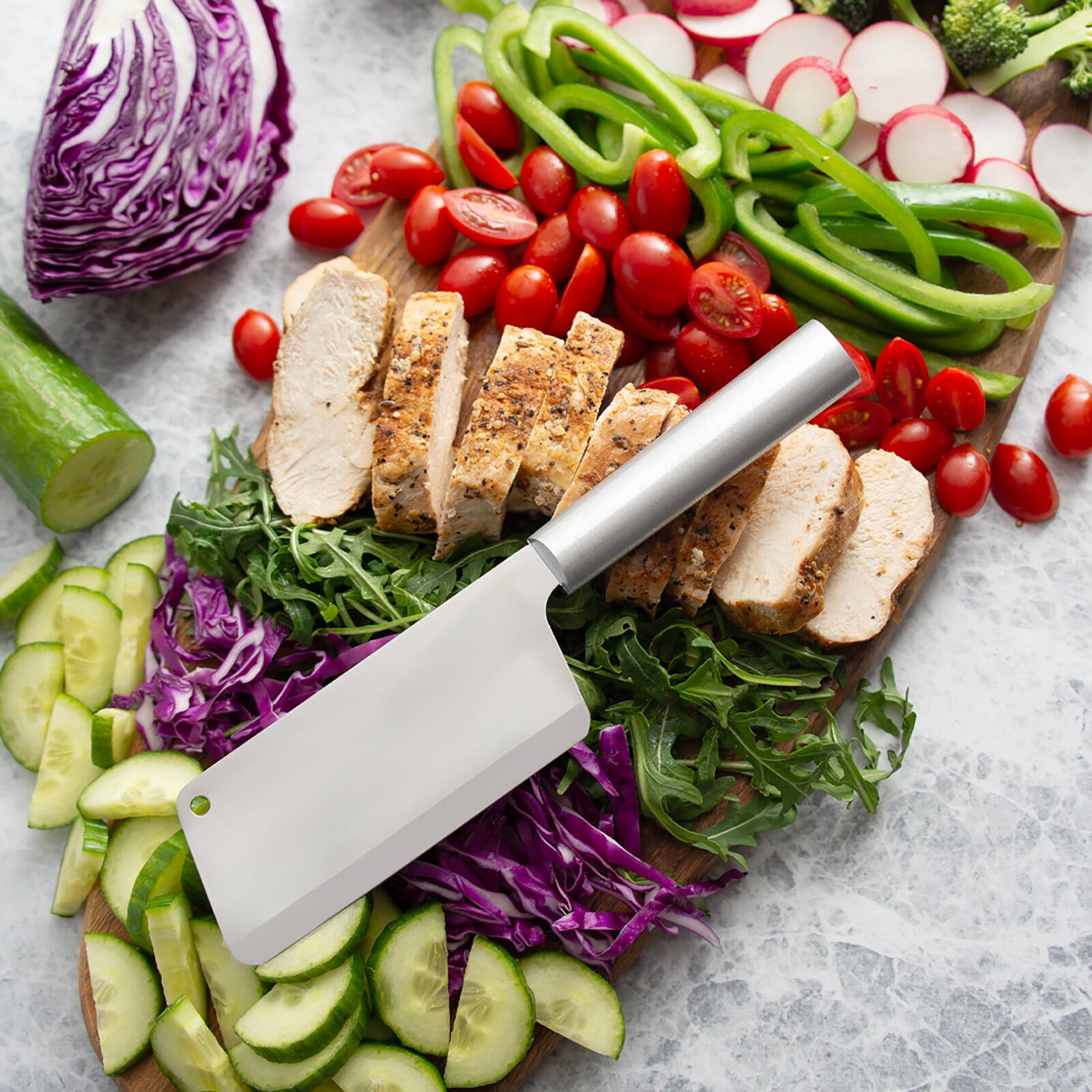 Alt View 2. Rada - 5.25 Inch Chef's Dicer Knife, Aluminum Handle - Silver.