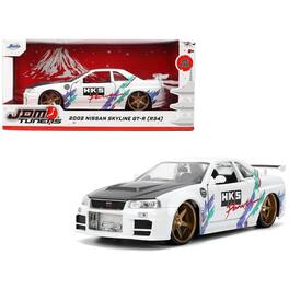 Jada - 2002 Nissan Skyline GT-R R34 RHD w/ Carbon Hood & Graphics – HKS Power JDM Tuners 1/24 - White