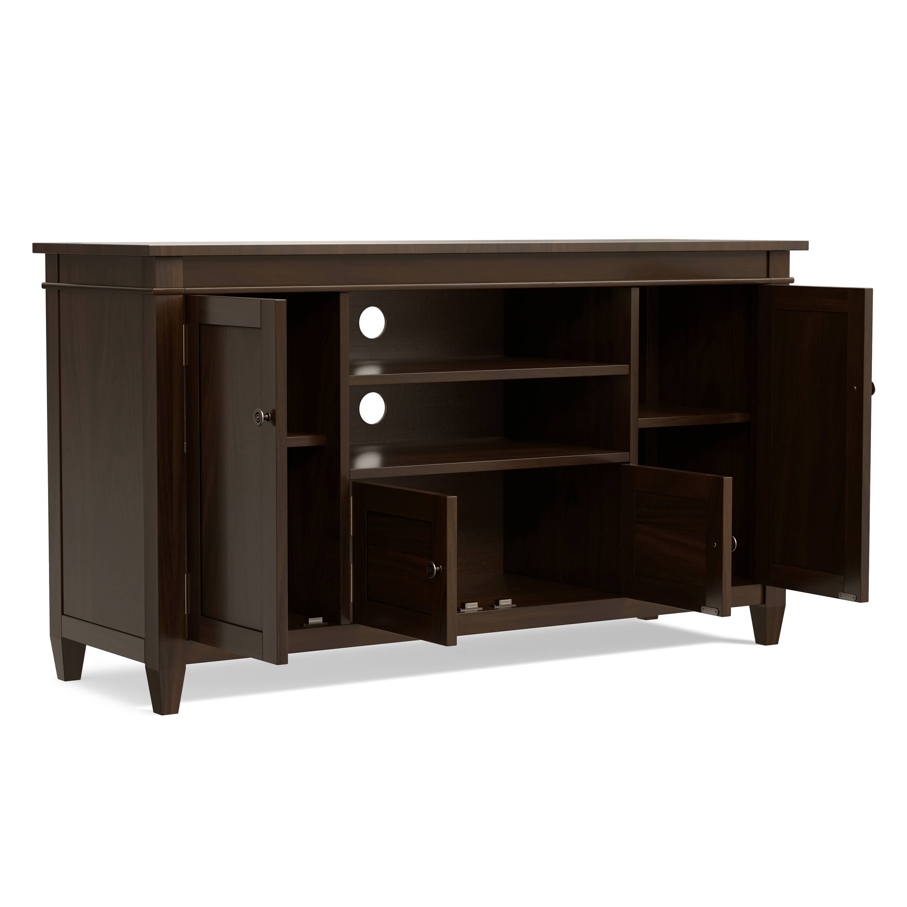 Back. Simpli Home - Simpli Home Carlton TV Media Stand - Dark Tobacco Brown.