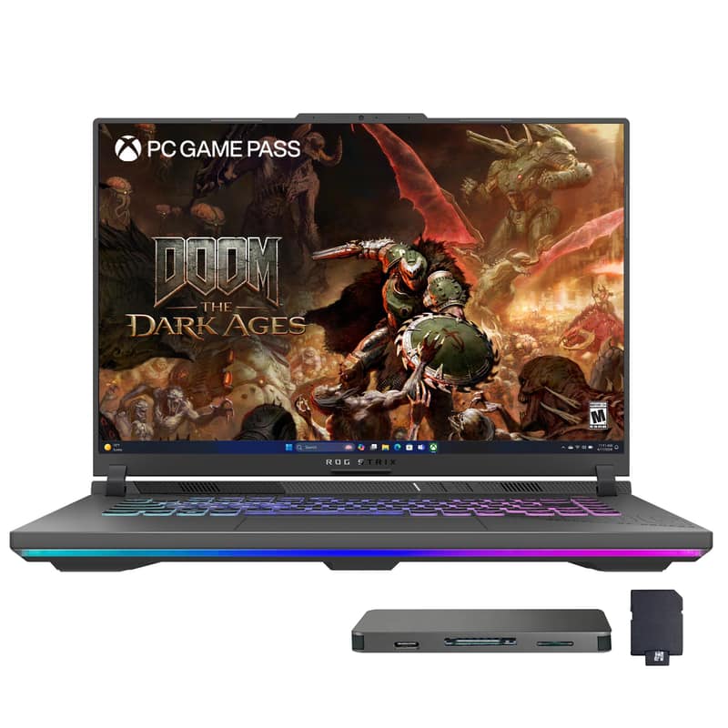 ASUS - ROG Strix G16 16" FHD+ Gaming Laptop,Ryzen 9 8940HX,16GB RAM,1TB SSD+1TB Dock Set,RTX 5070,Backlit,Win11 Pro - Gray