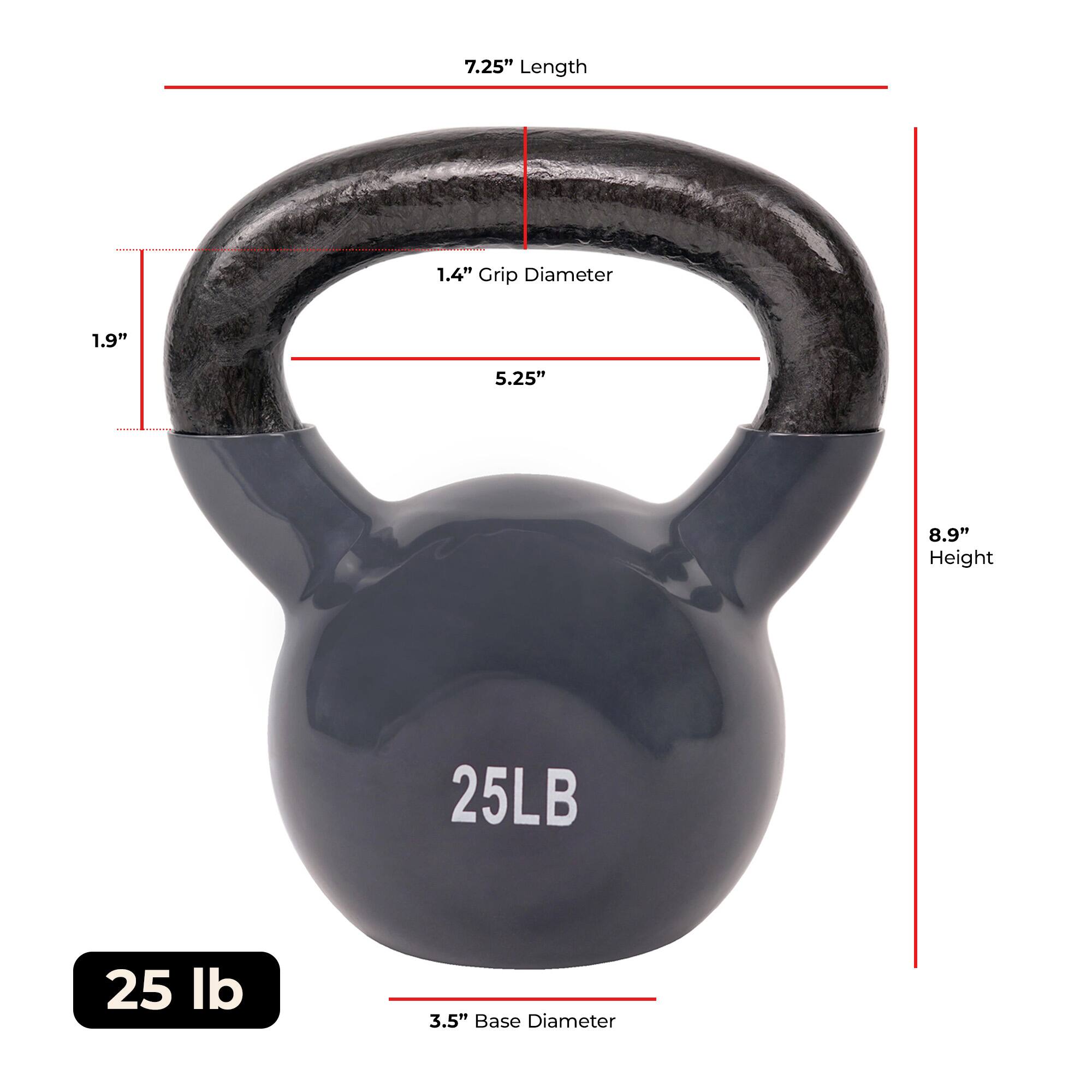 7.25" Length  
1.4" Grip Diameter  
1.9"  
5.25"  
8.9" Height  
25LB  
25 lb  
3.5" Base Diameter