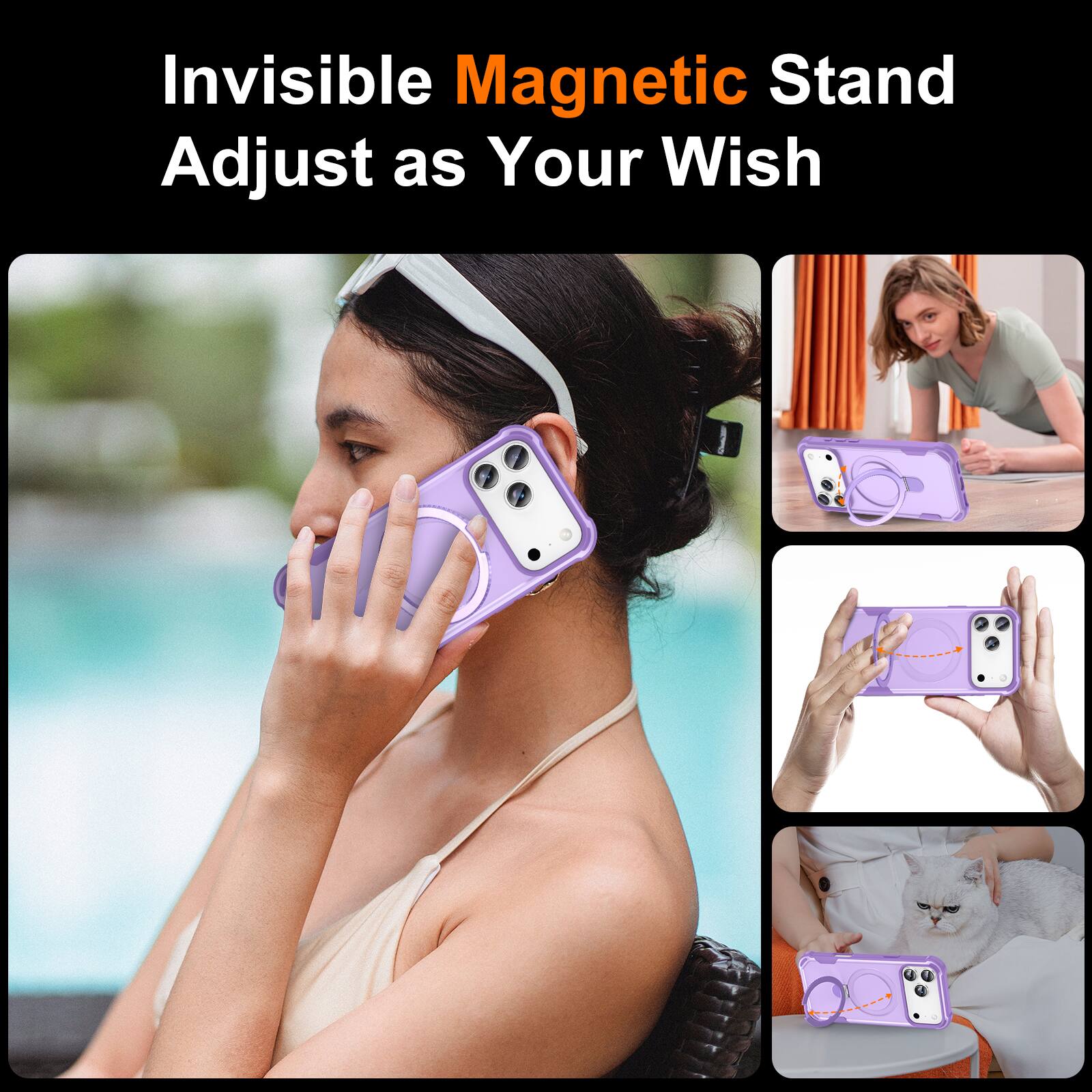 Invisible Magnetic Stand  
Adjust as Your Wish