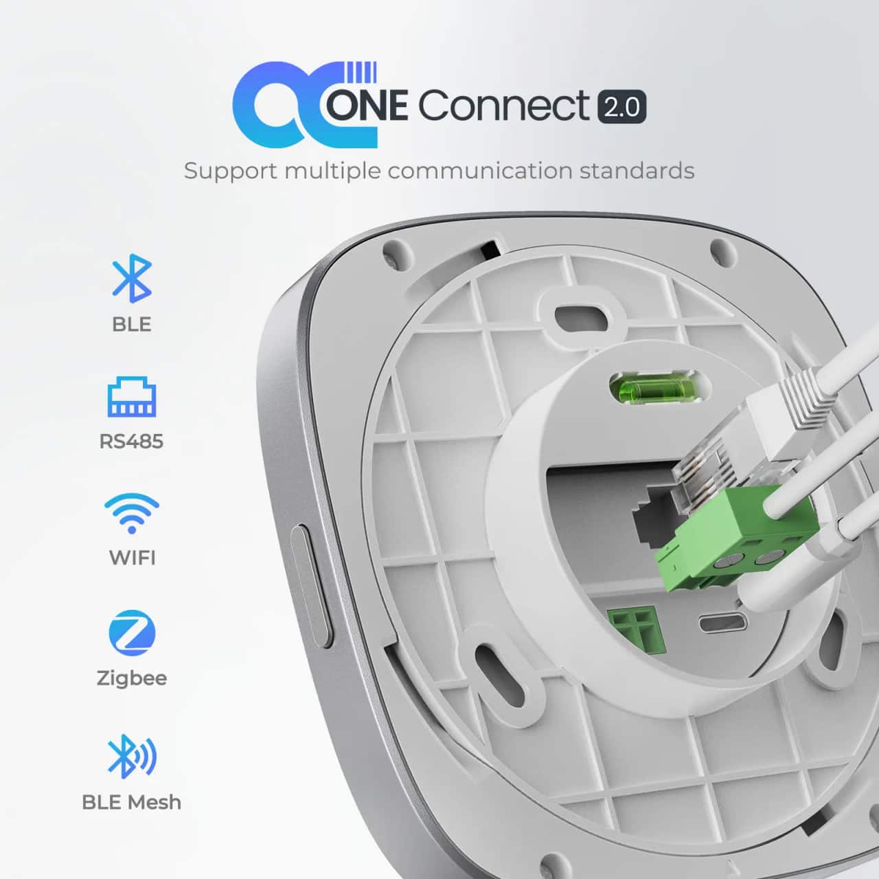 CCON ONE Connect 2.0 Support multiple communication standards: BLE, RS485, WIFI, Zigbee, BLE Mesh.