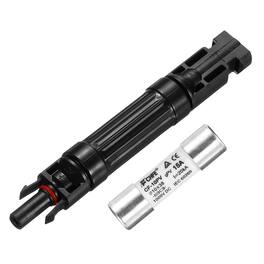Unique Bargains - 15A Solar Fuse Holder 1000V Waterproof PV In-Line with Fuse for Solar Panel System - Black