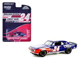 Greenlight - 1969 Chevrolet Camaro #24 William Byron Hendrick Motorsports First Win Tribute Flame Graphics Hobby Exclusive 1/64 - Blue