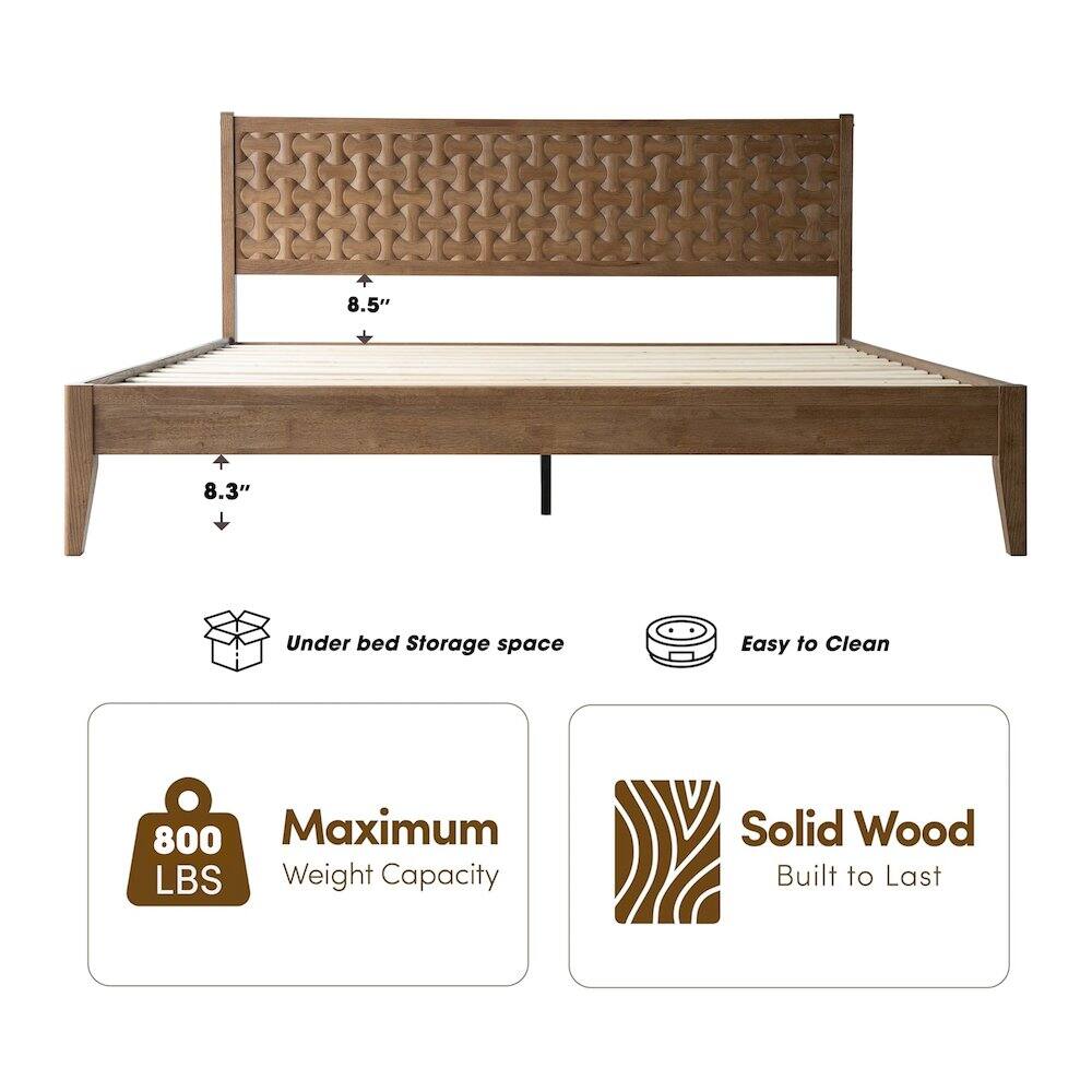 8.5" 8.3" Under bed Storage space Easy to Clean 800 Maximum LBS Weight Capacity Solid Wood Built to Last