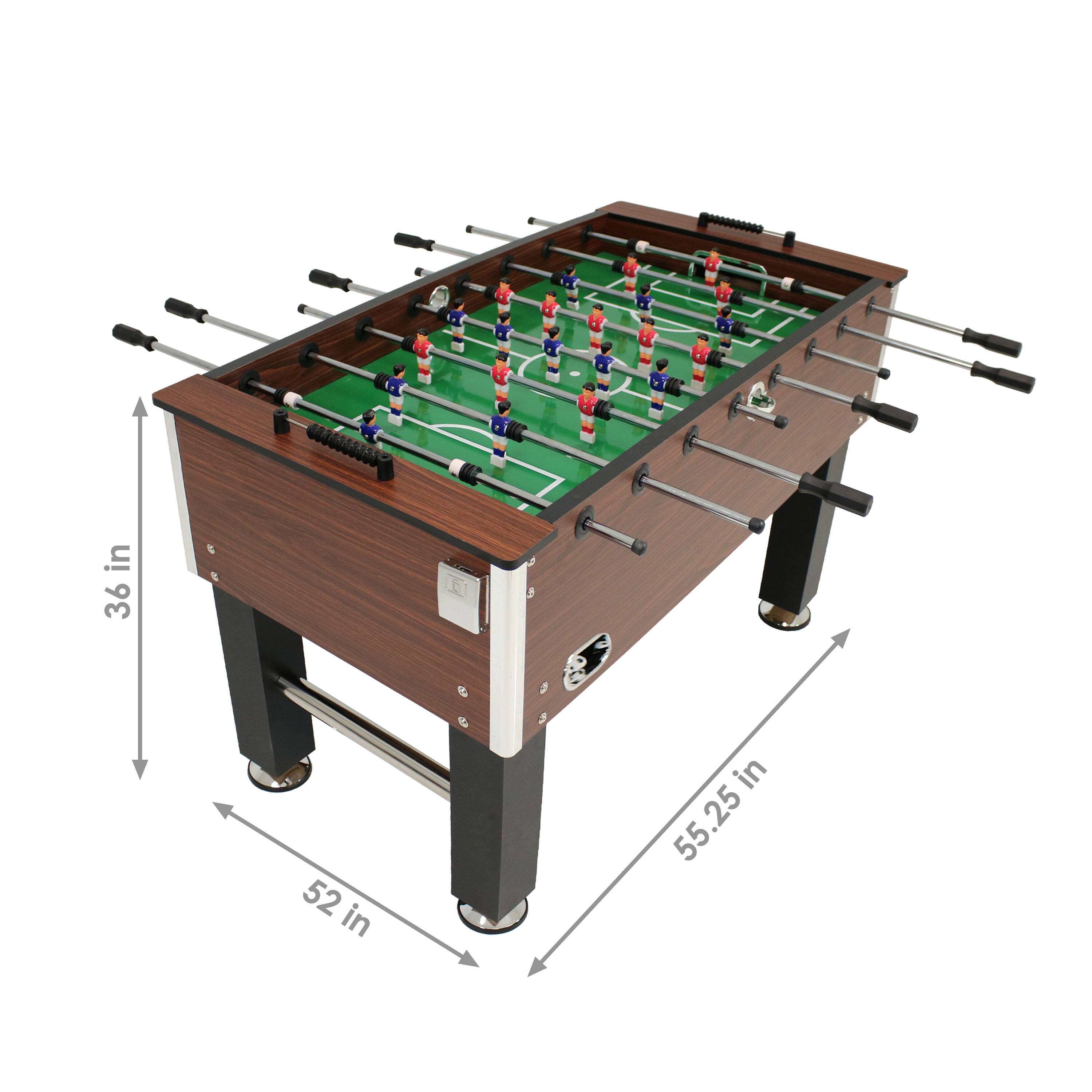 Alt View 2. Sunnydaze - 55 in Faux Wood Foosball Game Table with Folding Drink Holders - Brown.