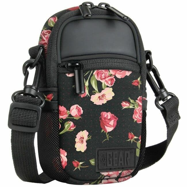 Accessory Power - USA Gear Carrying Case (Sling) Camera - Water Proof, Rain Resistant, Moisture Resistant, Dust Resistant, Sand - Floral