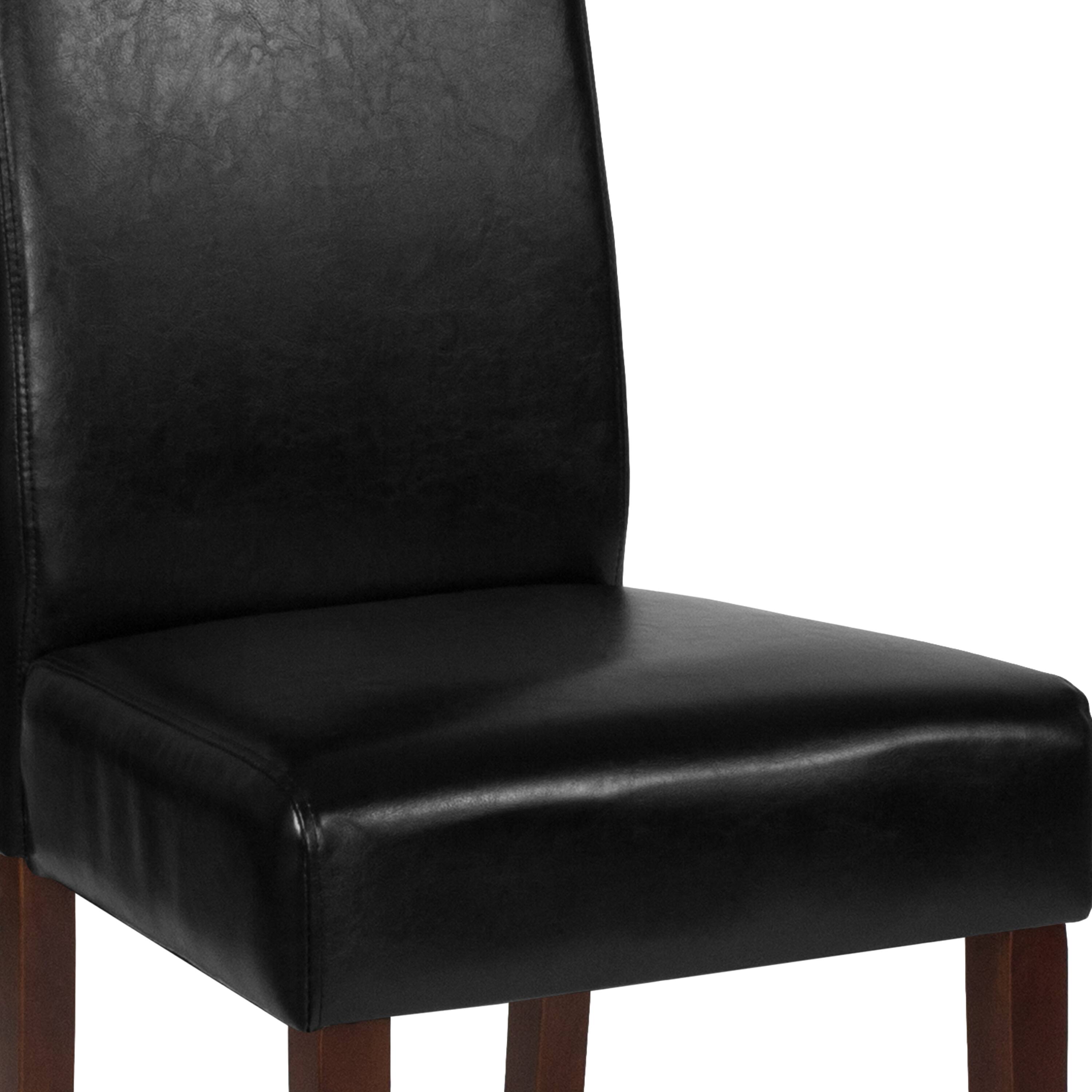 Alt View 8. Emma + Oliver - Two Mid-Century Parson's Chairs and Finished Hardwood Frame for Kitchen, Dining Room & More - Black LeatherSoft.