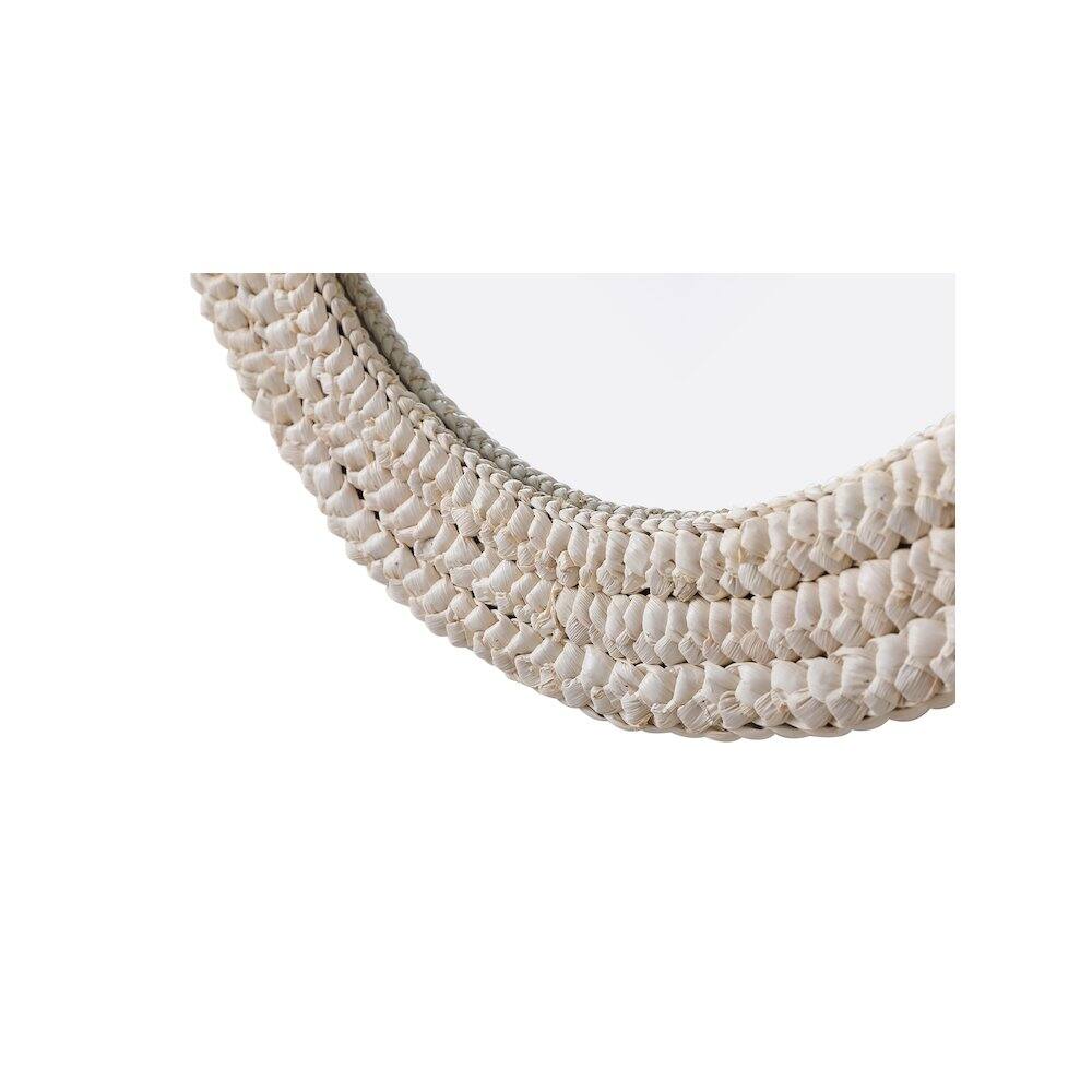 Alt View 1. Elegant Decor - Oval Cornhusk Mirror 30x36 in Linen White - Linen White.